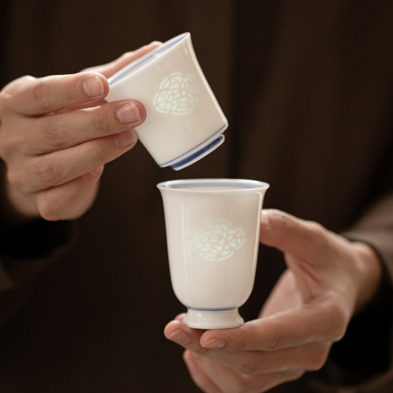 愛着を感じる・窓花】透かし彫り蛍手 盃 湯飲み ティーコップ ティー