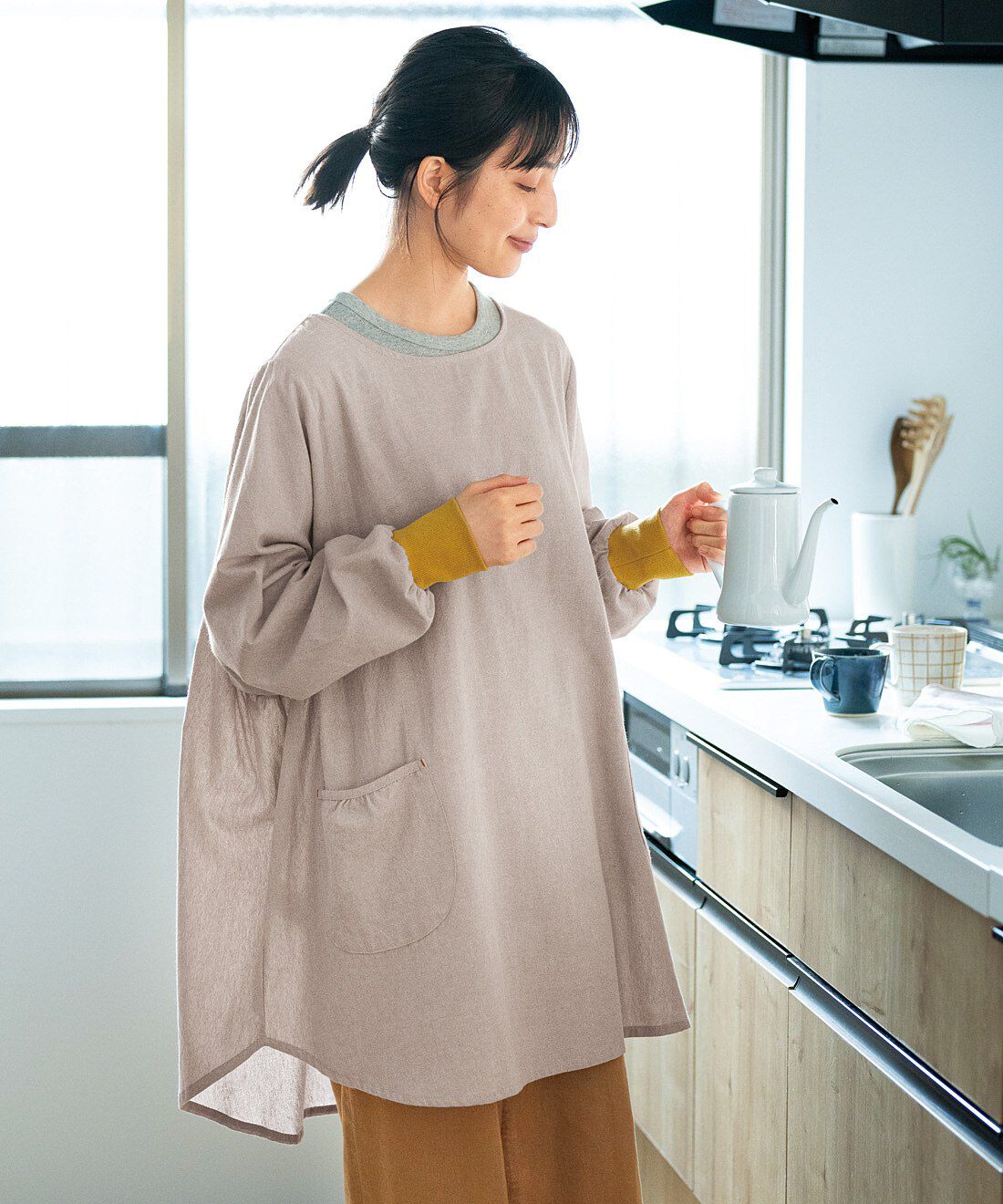 エスキューブキッチンズ パッとかぶるだけ 動きやすいゆったりサイズの