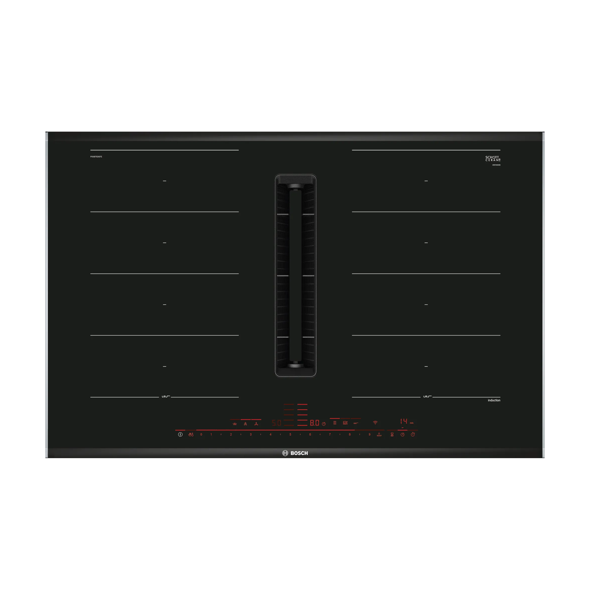BOSCH PXX875D67E 800mm Induction Hob with Integrated Ventilation