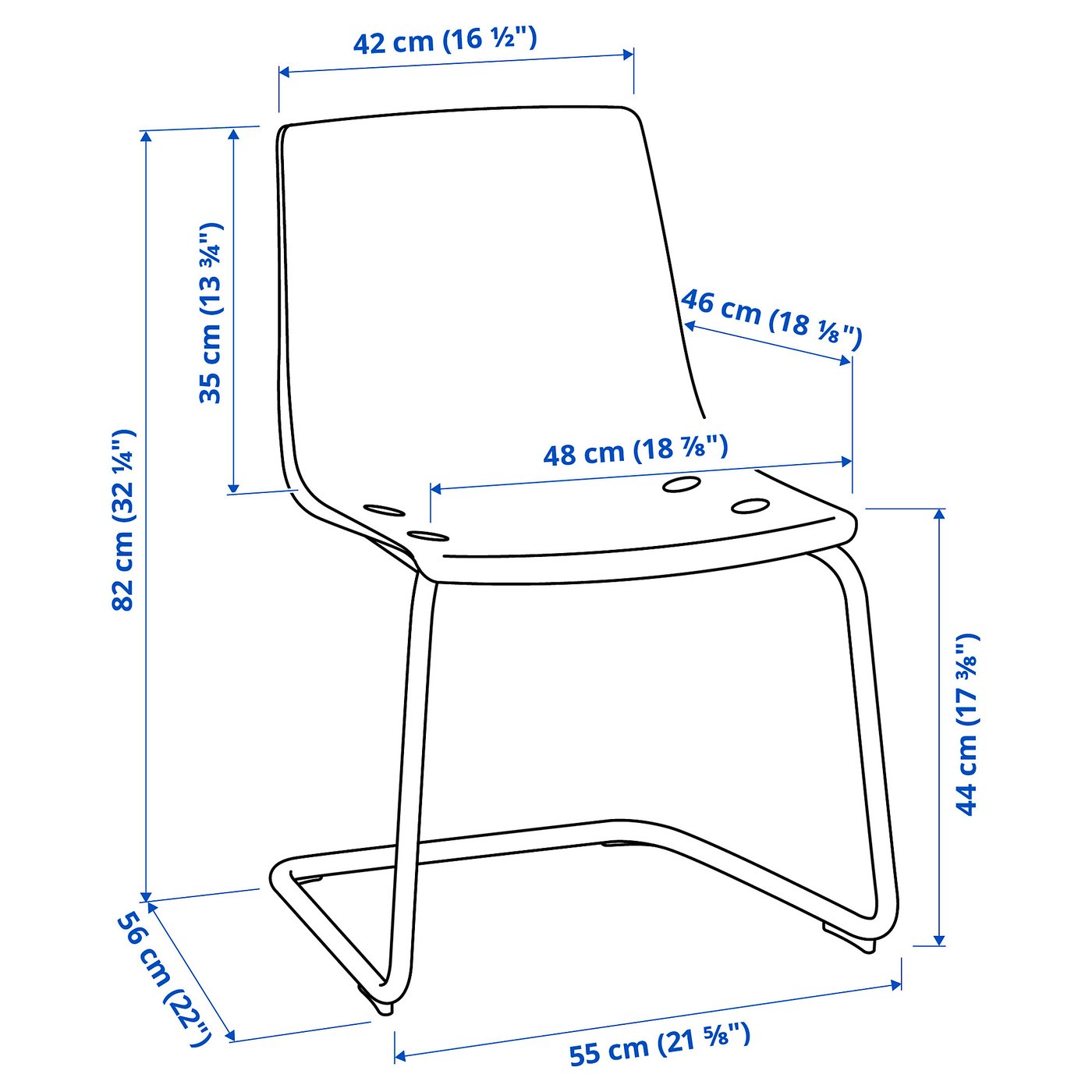 TOBIAS トービアス チェア, 透明, クロムメッキ - IKEA