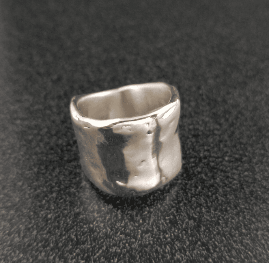 Ebb & Flow Wide Freeform Sterling Silver Ring - Maui Hands