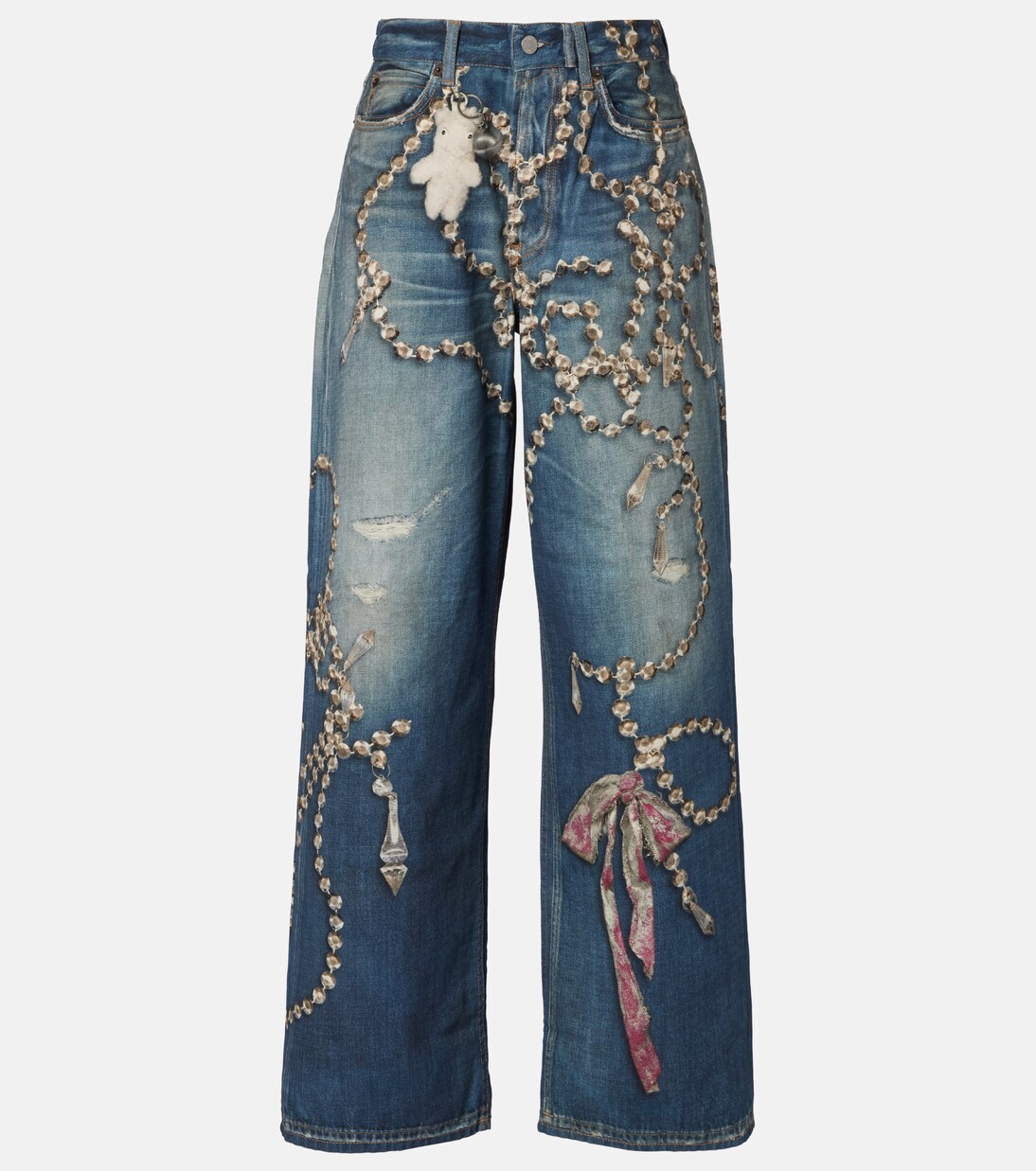 1981 trompe l'œil wide-leg jeans in multicoloured - Acne Studios