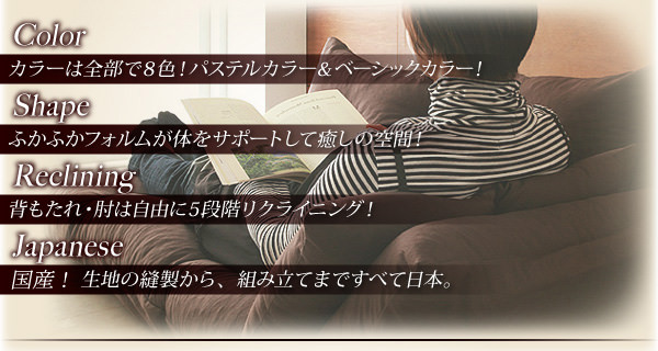 体をゆったりとサポート フロアタイプふかふかカウチソファの詳細