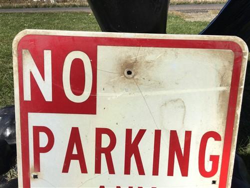 No Parking Any Time Street Sign, 24x18 Vintage Metal Road Sign