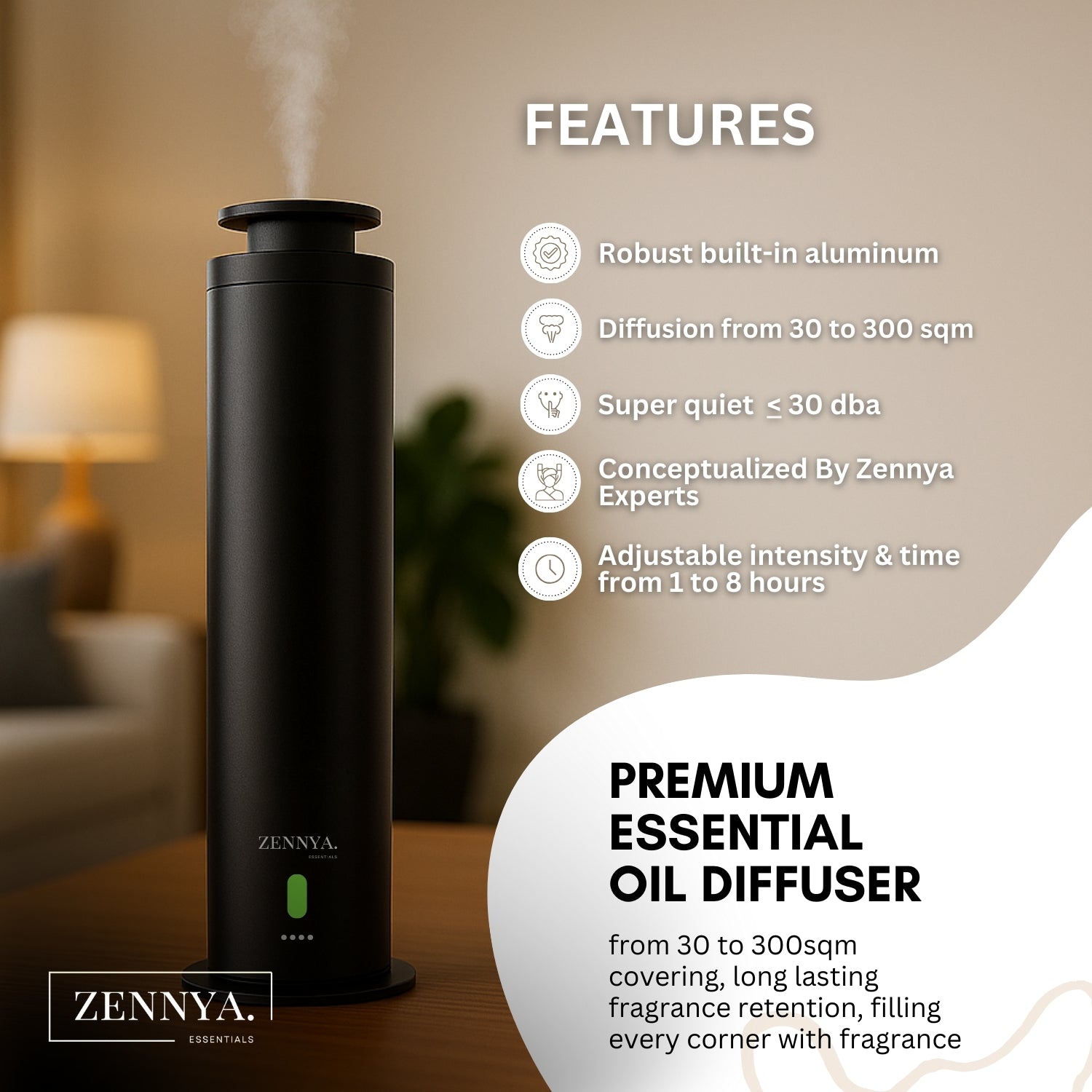 zennya® Eclipse 2.0 Diffuser & Essential Oils Set