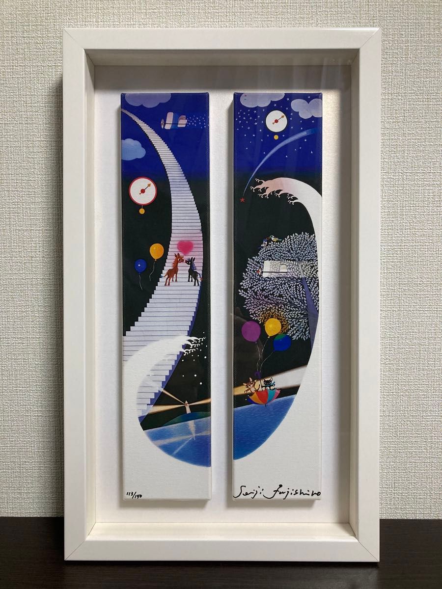 真作保証】藤城清治 キャンバスジクレー 直筆サイン 150部限定 版画