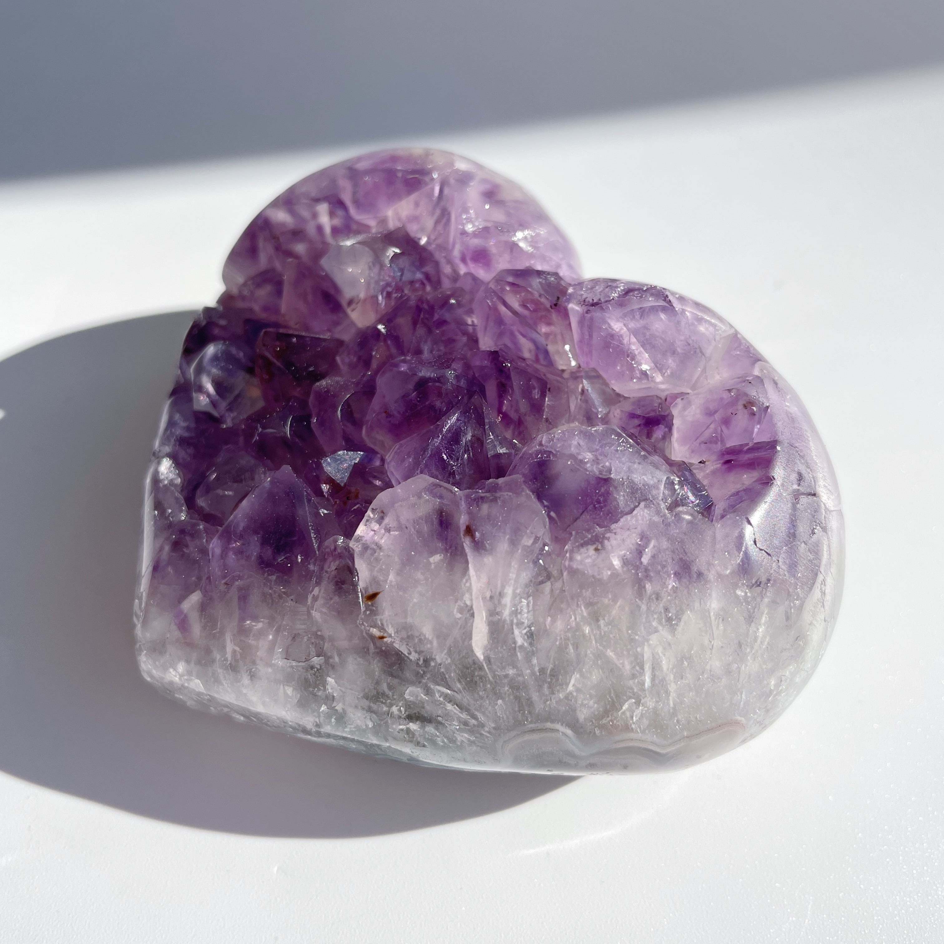 カコクセナイト入り◎ブラジル産アメジスト ハート型♡15◇Amethyst