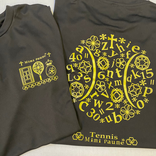 受注制作】「幾何学模様+テニス」ドライTシャツ・長袖Tシャツ Tシャツ