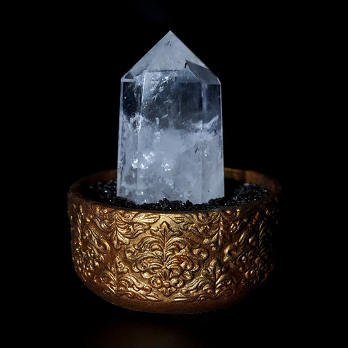 六角柱水晶 （特大）クリスタル 1.5kg & 鉢セット 天然石 その他