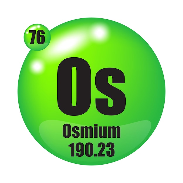 Osmium icon os chemical element atomic number 76 mass 19023 green