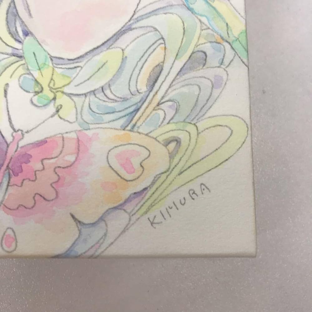 ☆木村智博「かすかな思い」木製パネル アクリルガッシュ 色鉛筆 鉛筆