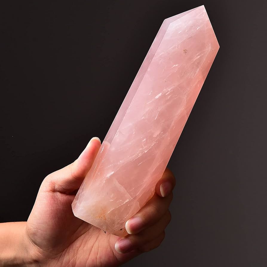 Amazon.com: AMOYSTONE Large Rose Quartz Obelisk Tower Healing