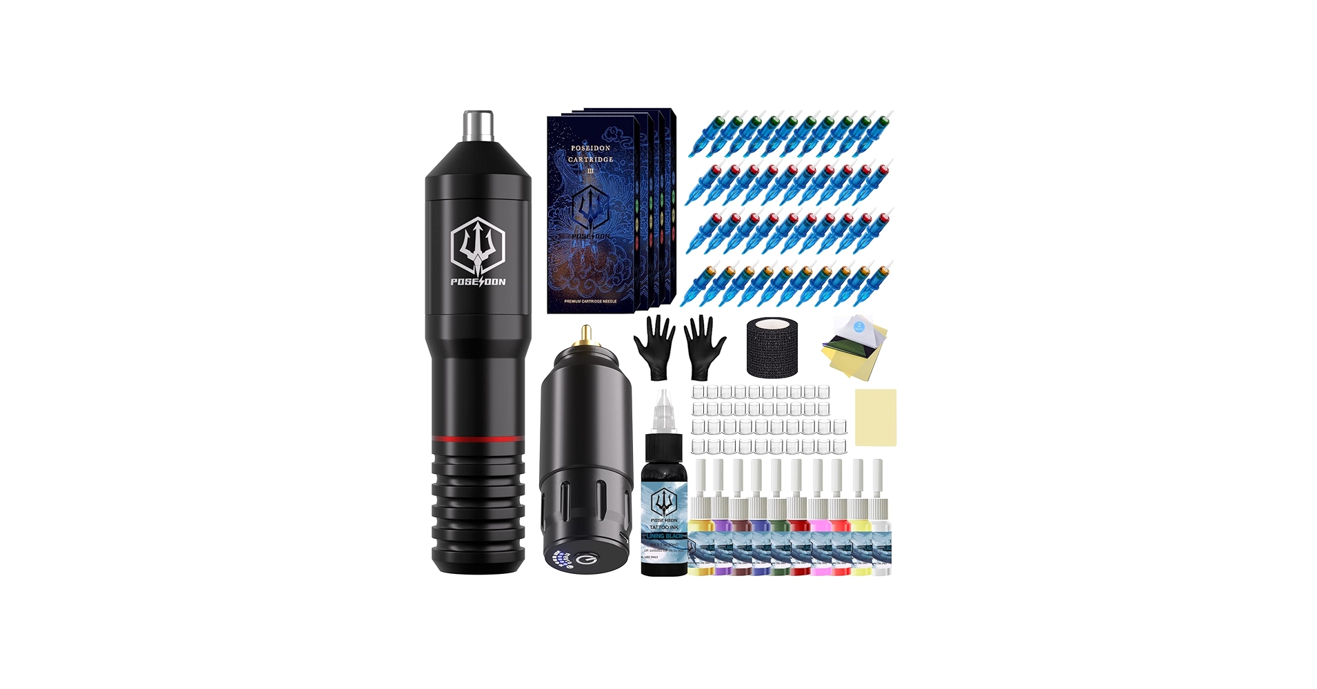Amazon.com: Tattoo Pen Kit - POSEIDON Wireless Tattoo Machine Kit