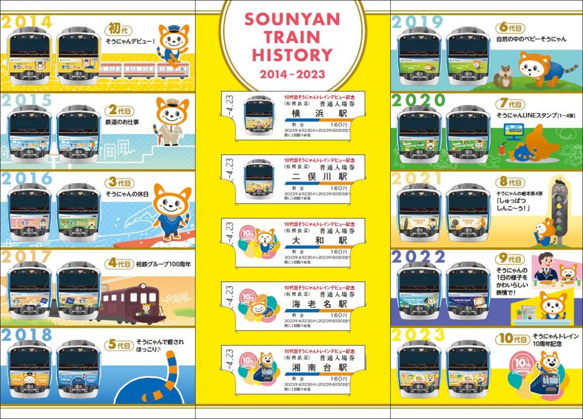 相鉄「そうにゃんトレイン」10代目デビューの記念入場券 | 鉄道