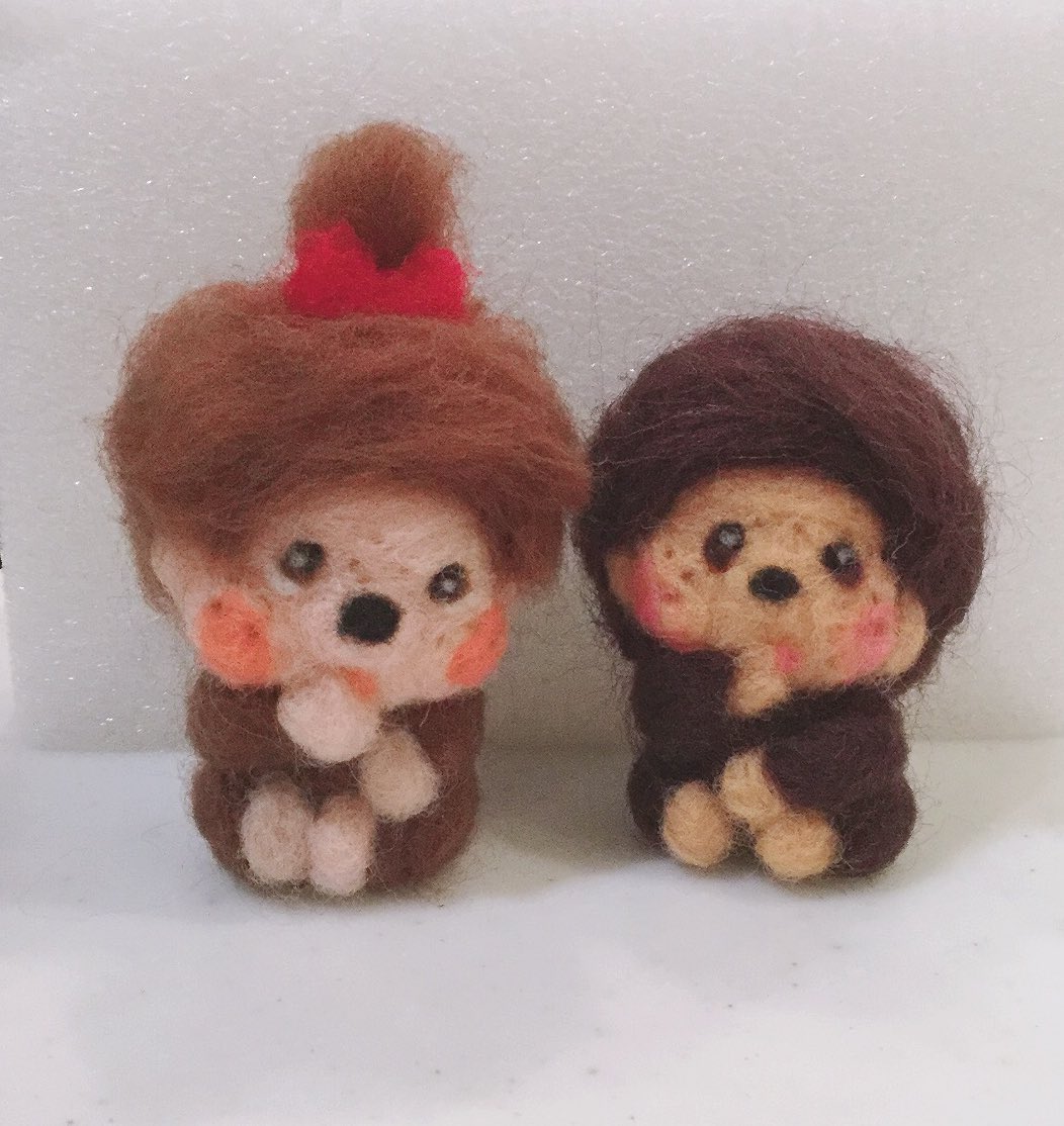 モンチッチくんに引き続きモンチッチちゃんを作成(笑) 羊毛フェルト