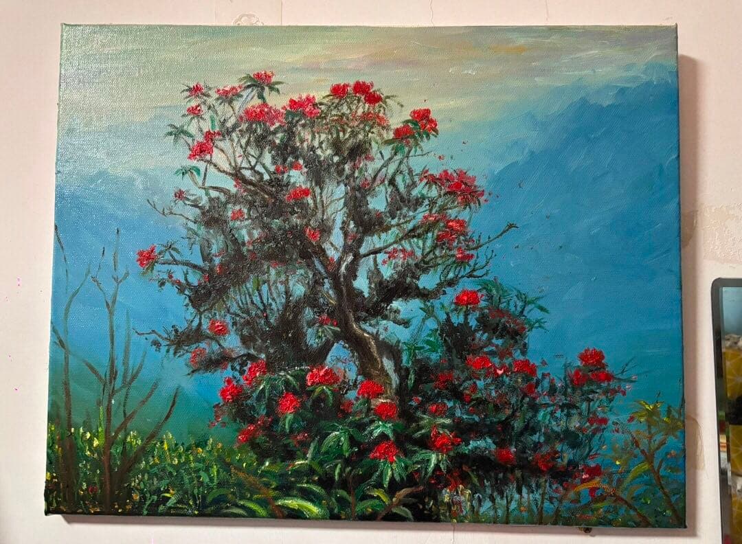 紅花　植物 絵画 ベニバナティンクトリウスサ