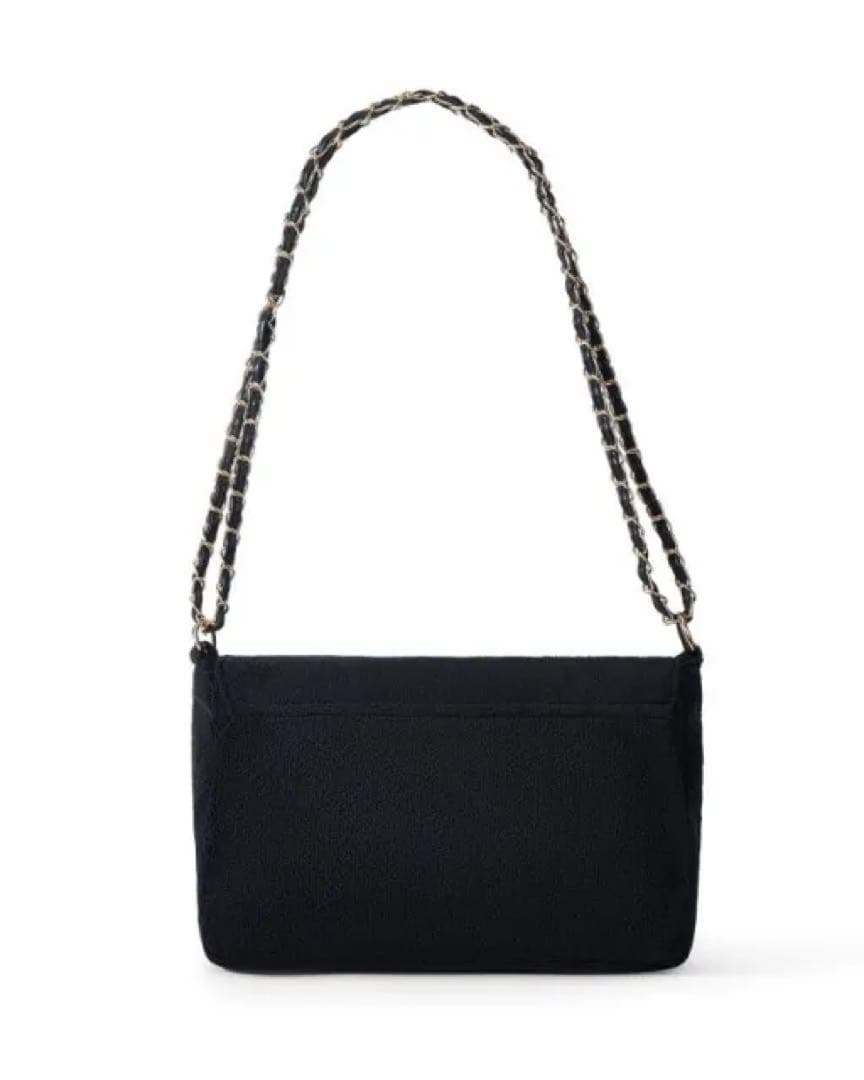 訳あり品 CHANEL シャネル ミニバッグ ポーチ ブラック×ホワイトロゴ