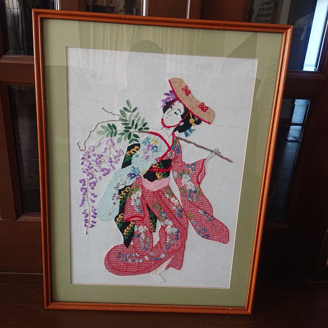 刺繍額 藤娘 楽天市場】近藤朱さんの刺繍額キット 文鳥とミモザ ノーマル