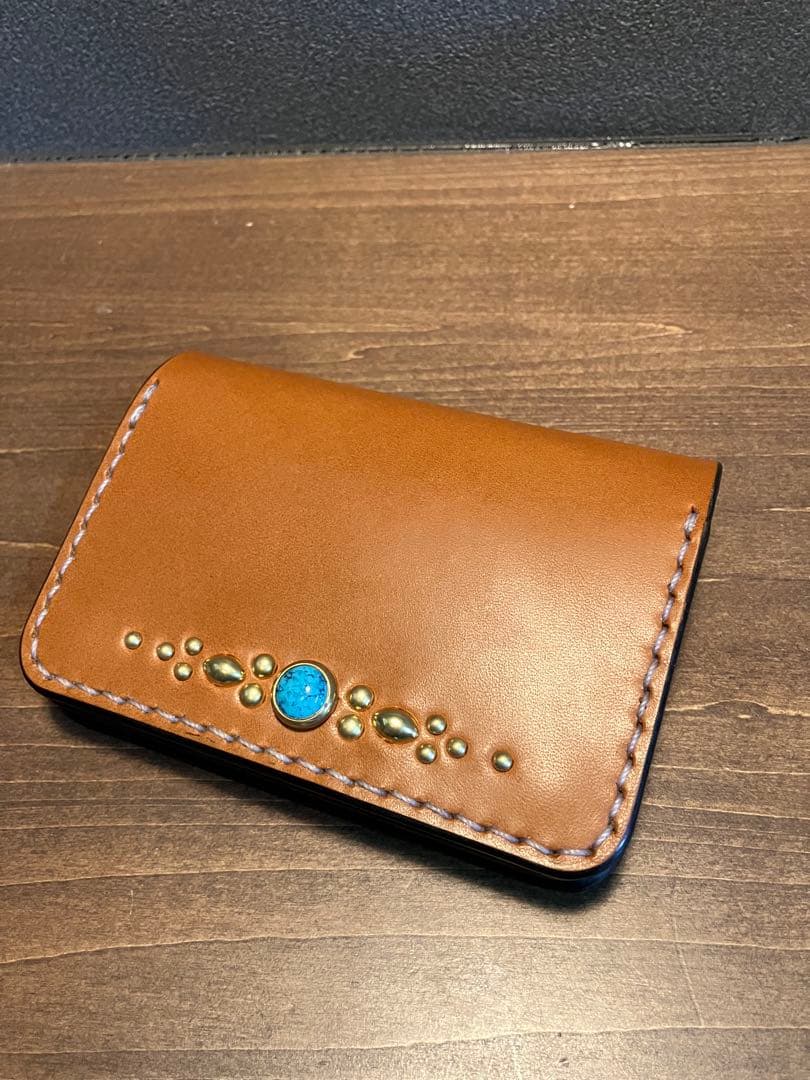 ミニウォレット　ブラウン×ブラック 定価1.7万】一粒舎 hitotsubusha *mini wallet レザーミニウォレット