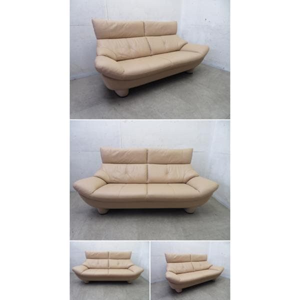 展示品□カリモク□チターノ□牛本革□3人掛けソファ□Z17603□30.3万