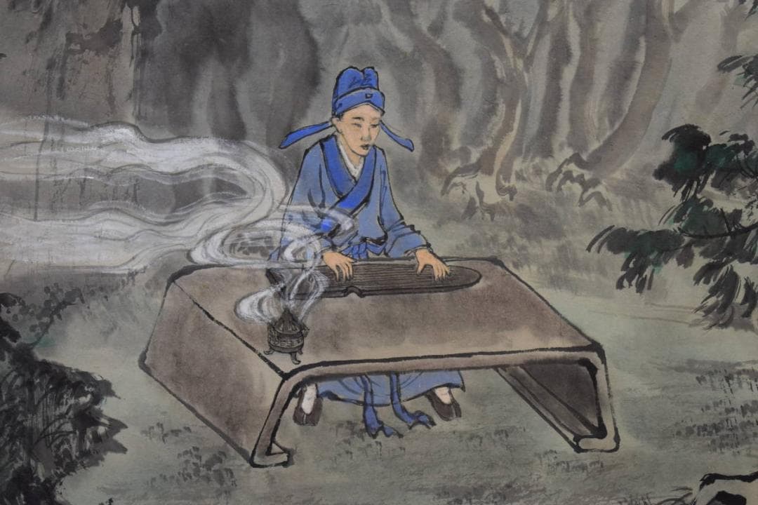 真作/雲山/山水弾琴画賛/大幅/布袋屋掛軸HF-938 祥雲・山水画・掛軸・No.230503-27・梱包サイズ80 | リサイクル
