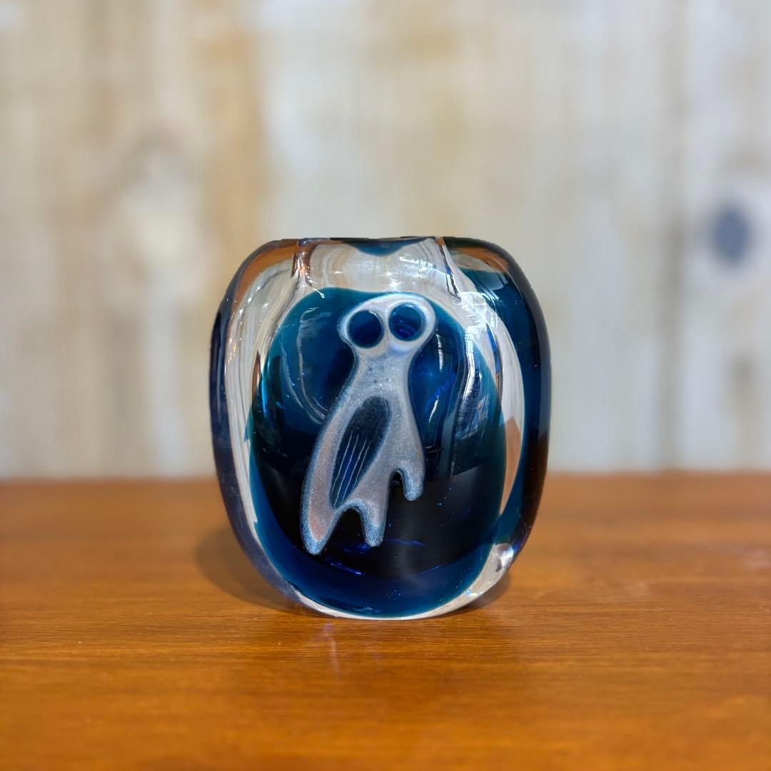 Kosta 46680 VICKE LINDSTRAND Sweden 花瓶 Vicke Lindstrand Spring engraved glass vase Kosta Sweden 1960s