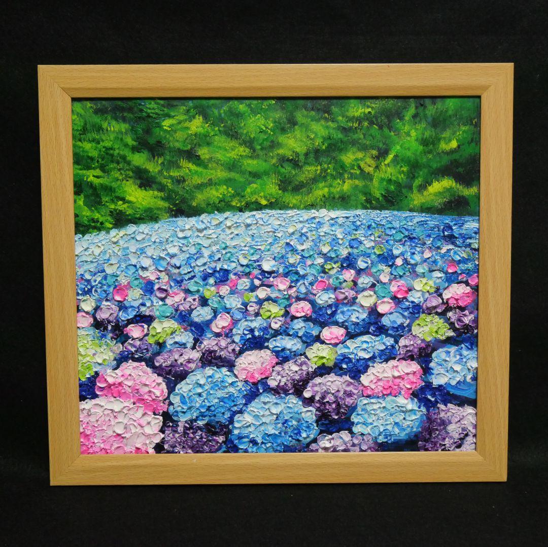 油絵 油彩 油彩画 絵画 絵【紫陽花池】 油絵 油彩 油彩画 絵 絵画【紫陽花の池】 絵画 HR 通販 17873213
